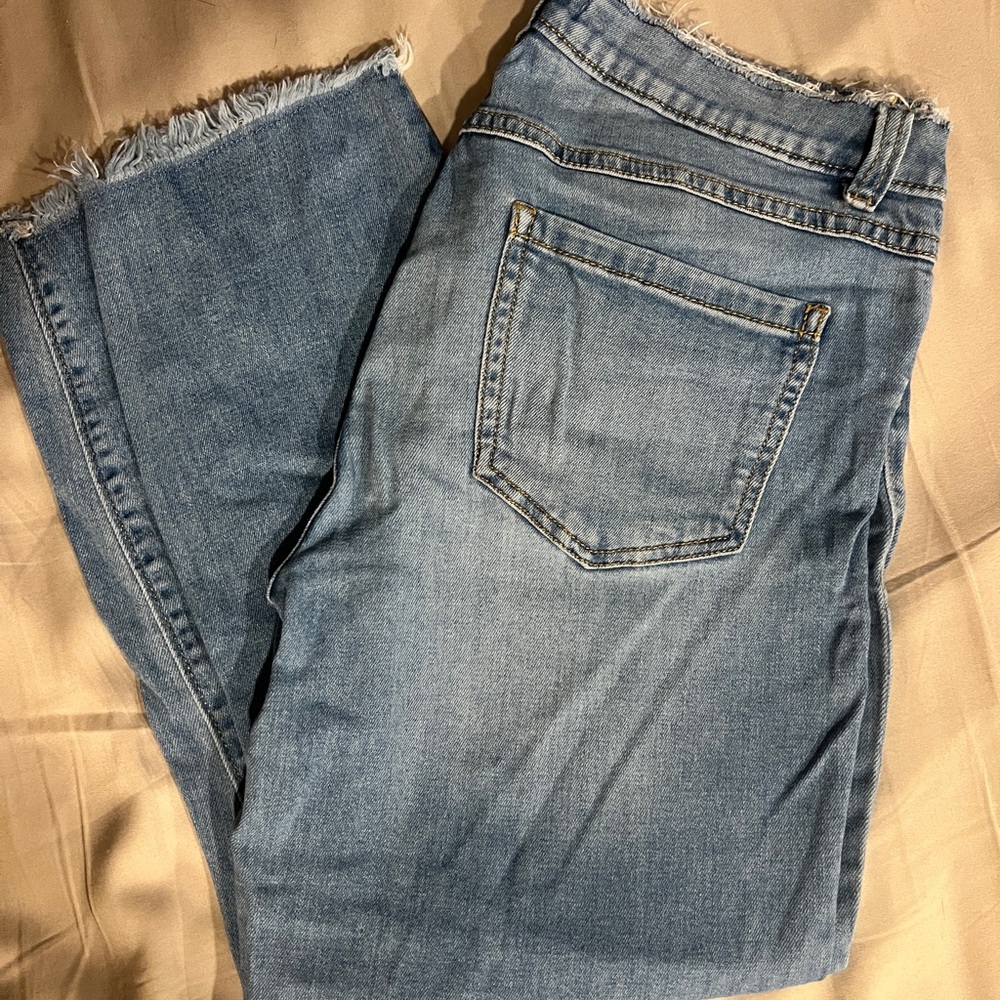 LC Lauren Conrad Frayed Hem Blue Jeans